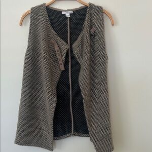 Women's Brown V-Neck Sweater Vest
